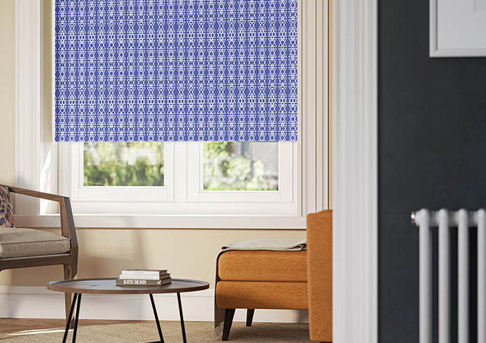 Geometric Stripe, Blue - Roller Blind - Image 5